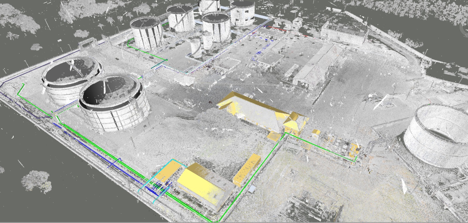 Point cloud scan — ACSA Skytanks fuel pipeline infrastructure
