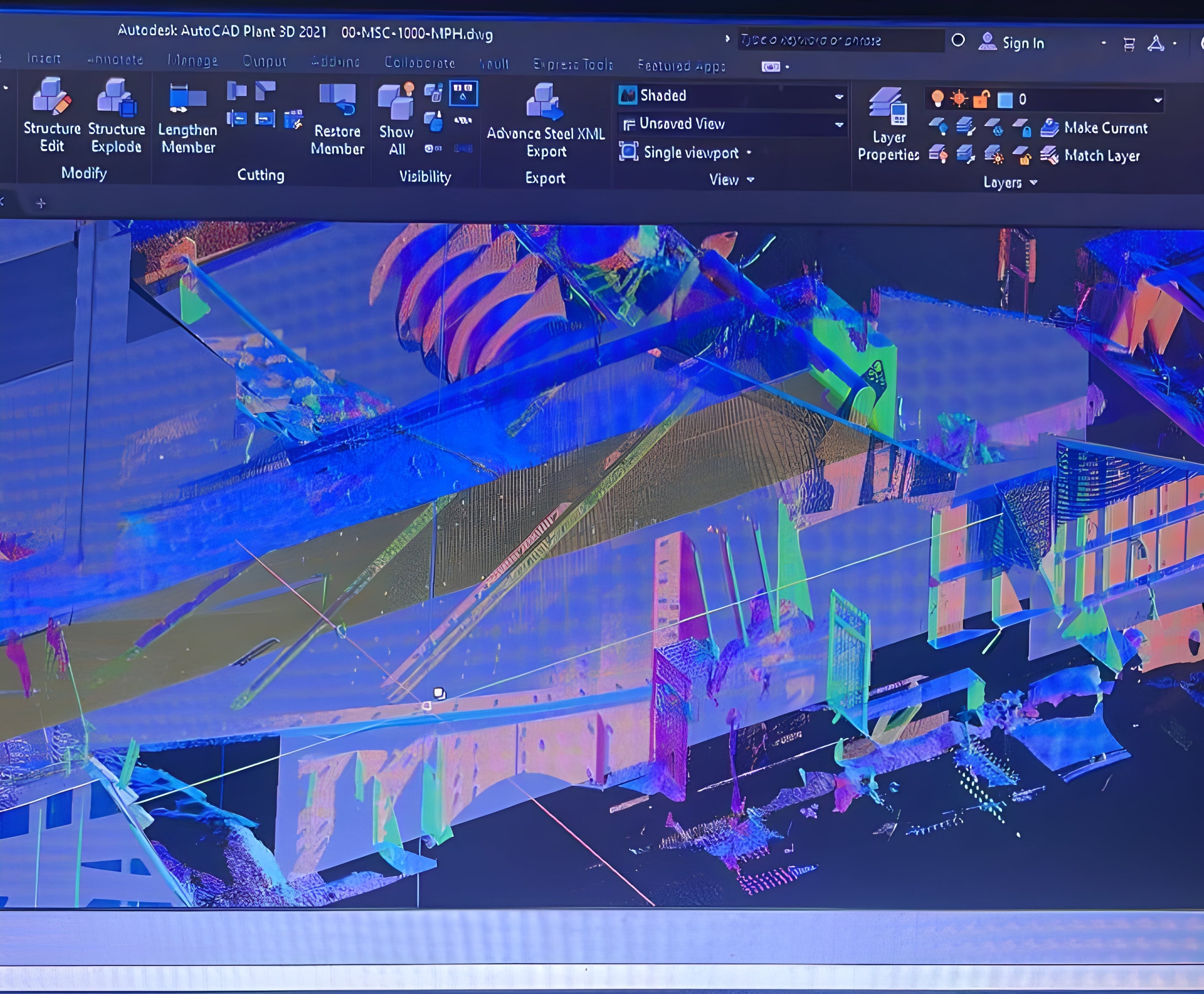AutoCAD Plant 3D — scan model loaded